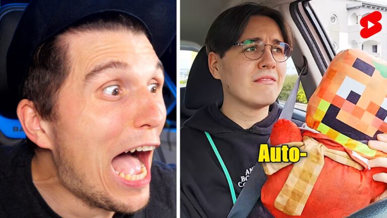Paluten schaut Mini Paluten Shorts aus dem Auto werfen
