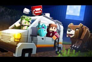 Vier Freunde in einem Wohnmobil